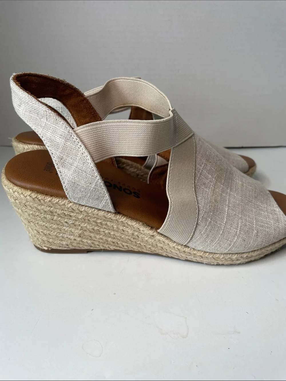 Sonoma  Women's Size 9.5 Cream Espadrille Wedge Sandals
